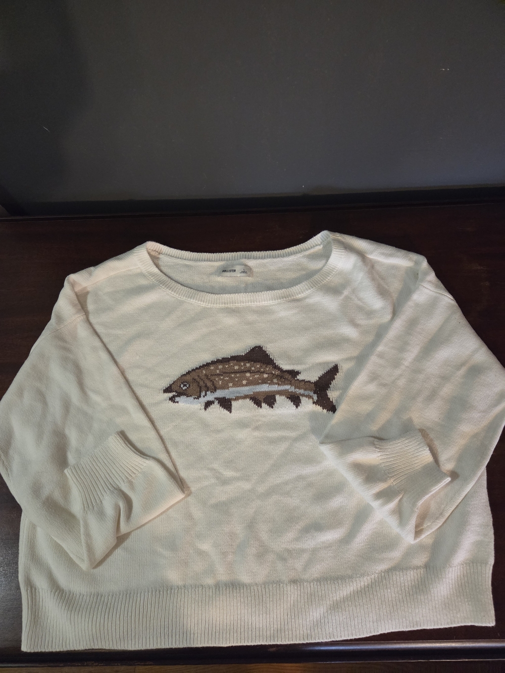 Hollister Cream Knit Sweater Nwot Size L